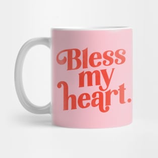 "Bless My Heart" Cute & Funny Red Typography Design Mug